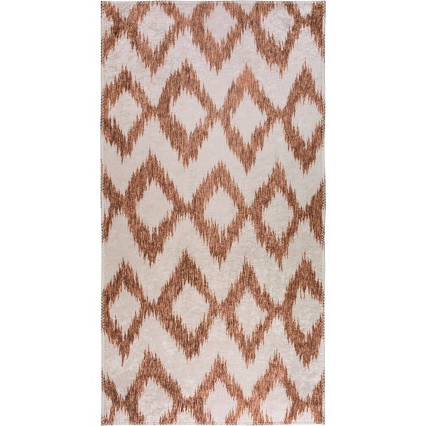 Baltas/oranžinis plaunamas kilimas 50x80 cm - Vitaus