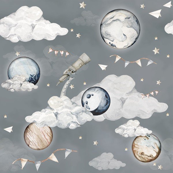 Vaikiški tapetai 100x280 cm Magic Planets - Dekornik
