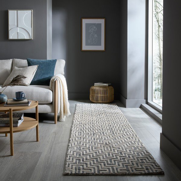 Pilkos spalvos kilimas 80x300 cm Rhett – Flair Rugs-image-1