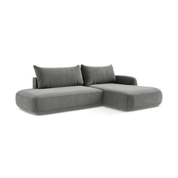 Pilkos spalvos sulankstoma kampinė sofa (su dešiniuoju kampu/su gultu) Hale – Makamii-image-3