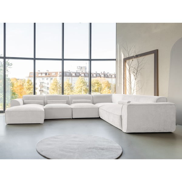 Kampinė sofa kreminės spalvos (su dešiniuoju kampu/„U“ formos) Flex Felix – Miuform-image-4