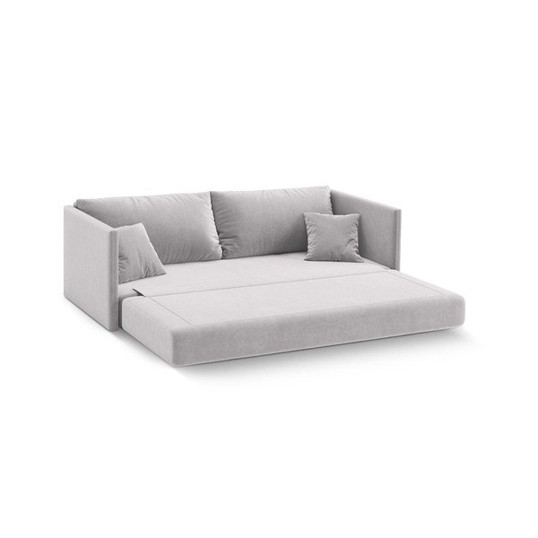 Šviesiai pilkos spalvos sulankstoma sofa iš velveto 209 cm Shannon – Cosmopolitan Design-image-2