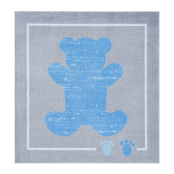 Vaikiškas mėlynai pilkas kilimas "Zala Living Teddy", 100 x 100 cm