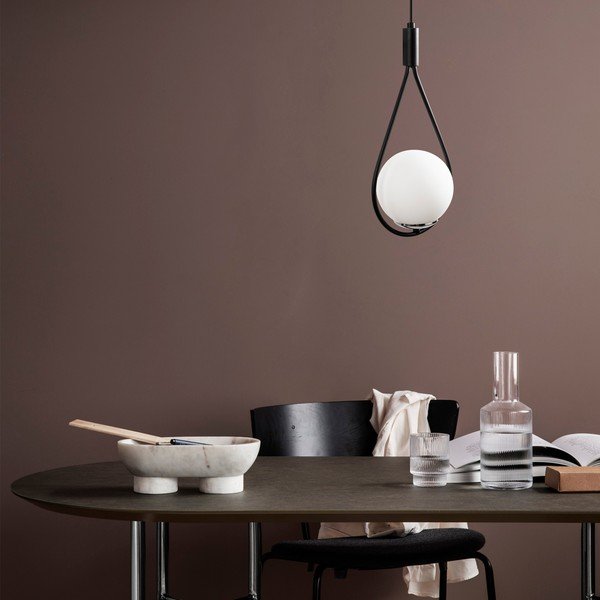 Kabantis šviestuvas juodos ir baltos spalvos su stiklo gaubtu Mudoni – Opviq lights-image-1