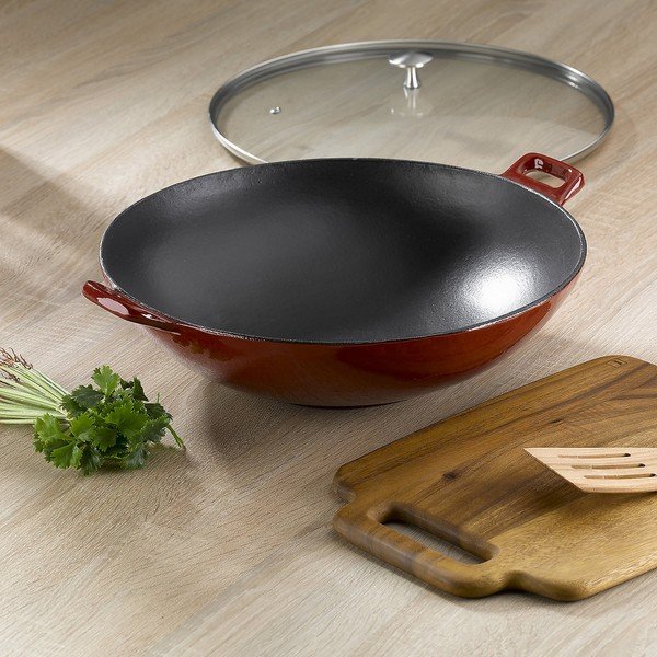 Raudona ketaus WOK keptuvė "Kela Calido", ø 36 cm-image-2