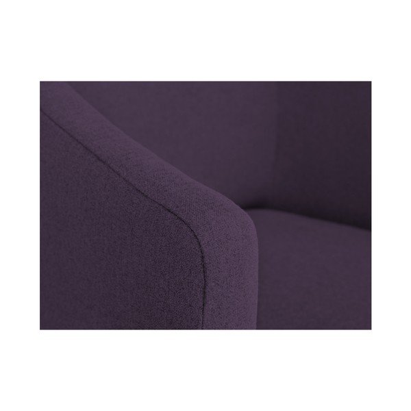 Violetinės spalvos fotelis su porankiais "Micadoni Home Matteo-image-3