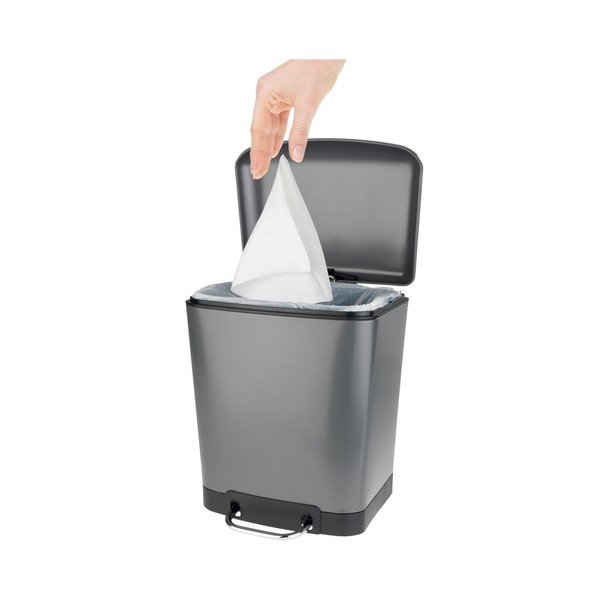 Wenko Studio pilka pedalinė šiukšliadėžė, 6 l-image-2