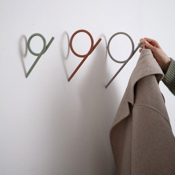 Sieninis pilkai žalios spalvos iš metalo kablys Tuba L – Spinder Design-image-1