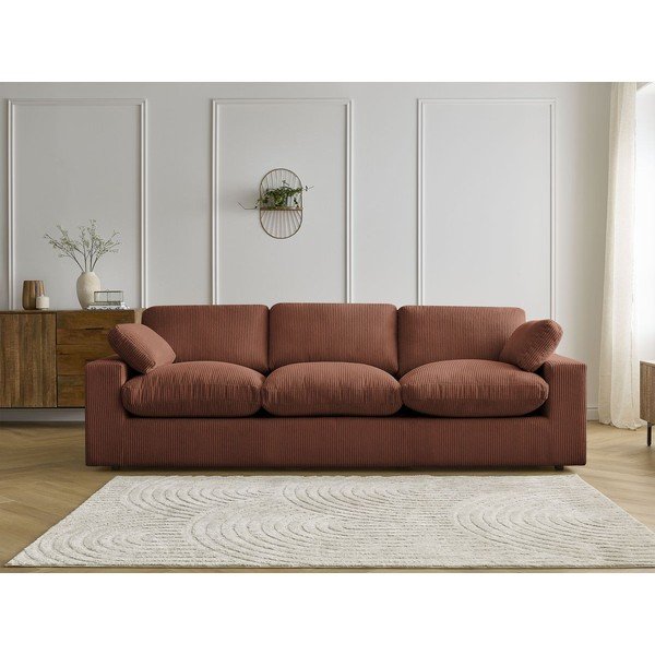 Oranžinės spalvos sofa iš kordinio velveto 250 cm Belair – Bobochic Paris-image-4