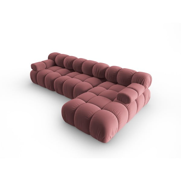 Sofa rožinės spalvos iš velveto 285 cm Bellis – Micadoni Home-image-4