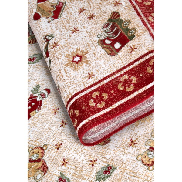 Iš medvilnės mišinio kilimas raudonos spalvos su Kalėdų motyvu 160x230 cm Toy's Delight Red Christmas – Villeroy&Boch-image-4
