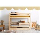 Natūralios spalvos dviauktė/ištraukiama vaikiška lova su sandėliavimo vieta su lovos grotelėmis 90x180 cm CLPB – Adeko