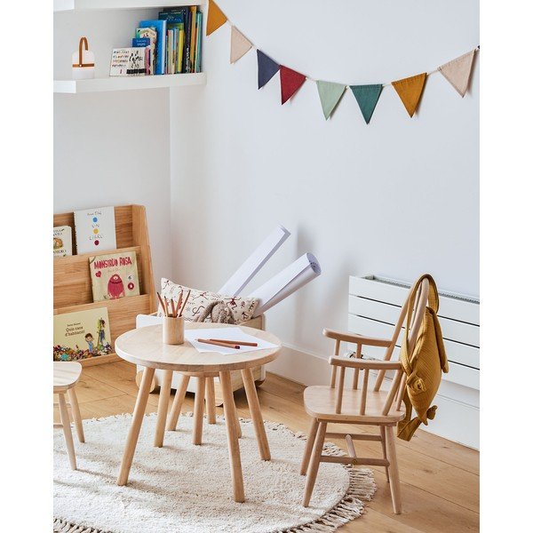 Kreminės spalvos iš medvilnės vaikiškas kilimas ø100 cm Orwen – Kave Home-image-2