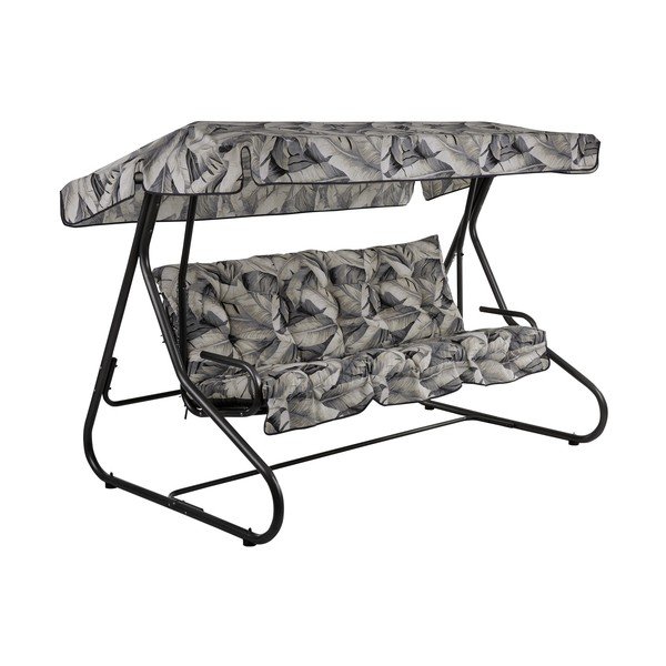 Pilkos spalvos metalinis sodo supamasis suoliukas Milano – Dajar-image-1
