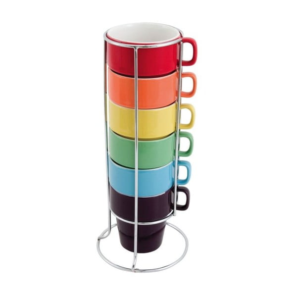 6 puodelių rinkinys su stovuCappuccino Rainbow-image-1