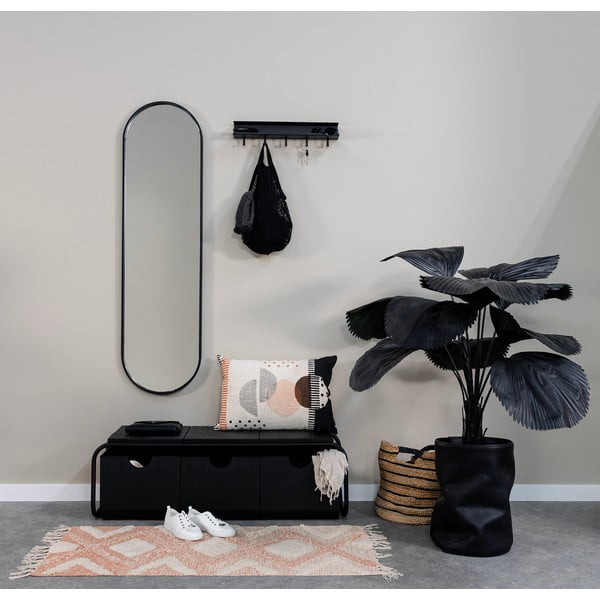 Juodos spalvos iš metalo sieninė lentyna su lentyna 50 cm Easy – Spinder Design-image-2