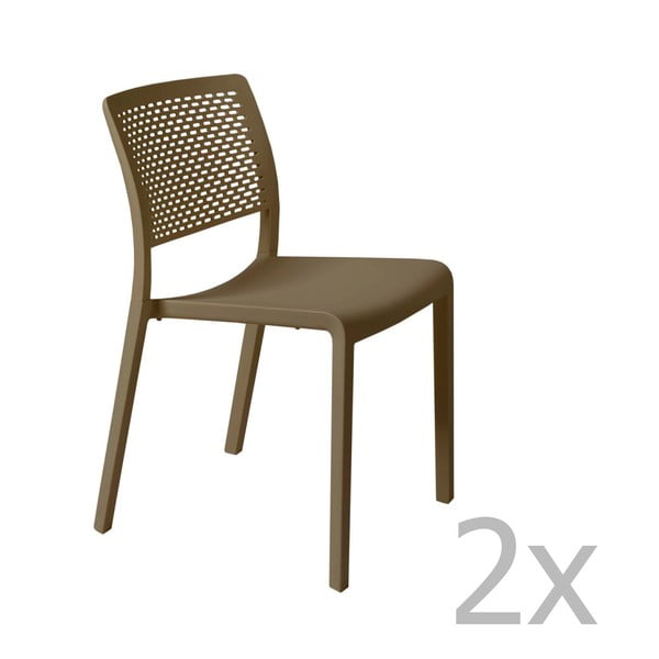 2 šokolado rudos spalvos sodo kėdžių rinkinys "Resol Trama Simple