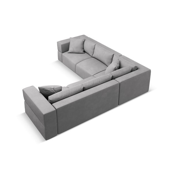 Kampinė sofa šviesiai pilkos spalvos (kintama) Esther – Milo Casa-image-3