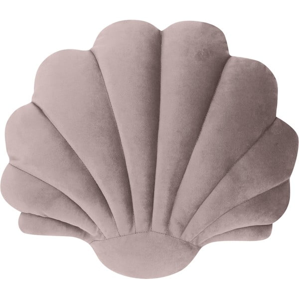 Rožinė aksominė dekoratyvinė pagalvė Westwing Collection Shell, 28 x 30 cm