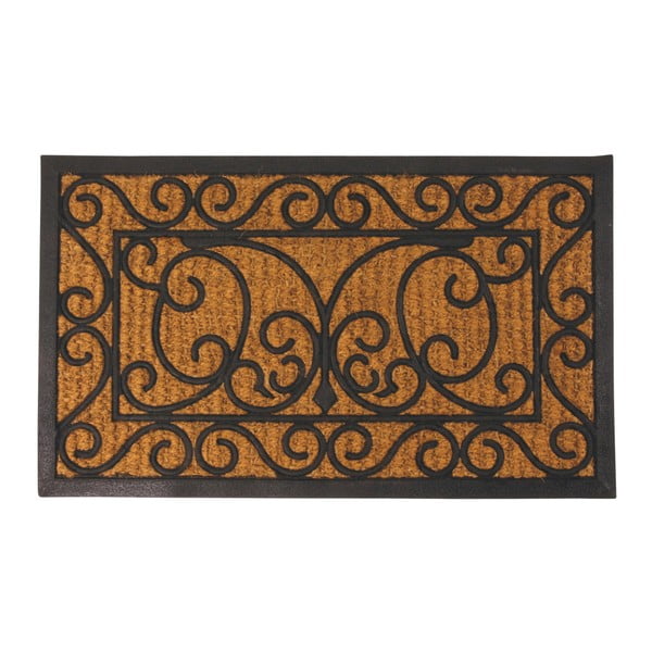 Guminis stačiakampis kilimėlis iš kokoso pluošto Esschert Design Ornamental, 44,5 x 74,5 cm