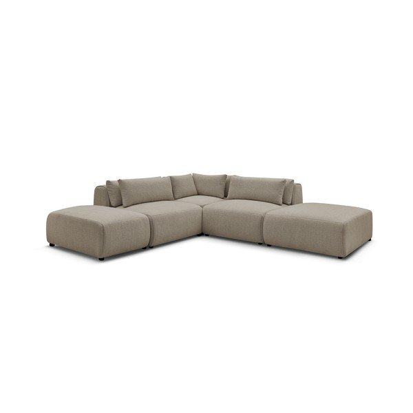 Taupe spalvos reguliuojama modulinė kampinė sofa Jana – Bobochic Paris