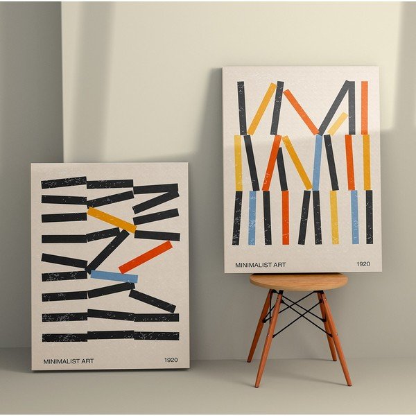 Paveikslai 2 vnt. 50x70 cm Lines – Wallity-image-1
