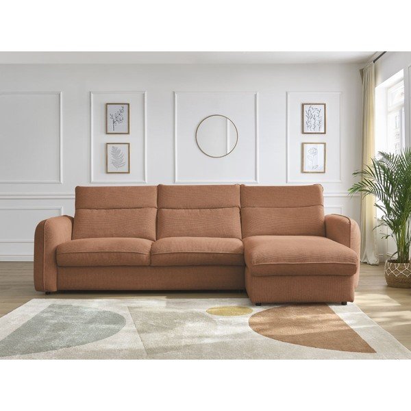Oranžinės spalvos kampinė sofa Achille – Bobochic Paris-image-1