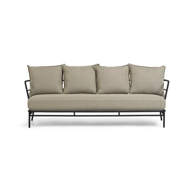 Smėlio spalvos sodo sofa su metaline konstrukcija Kave Home Mareluz