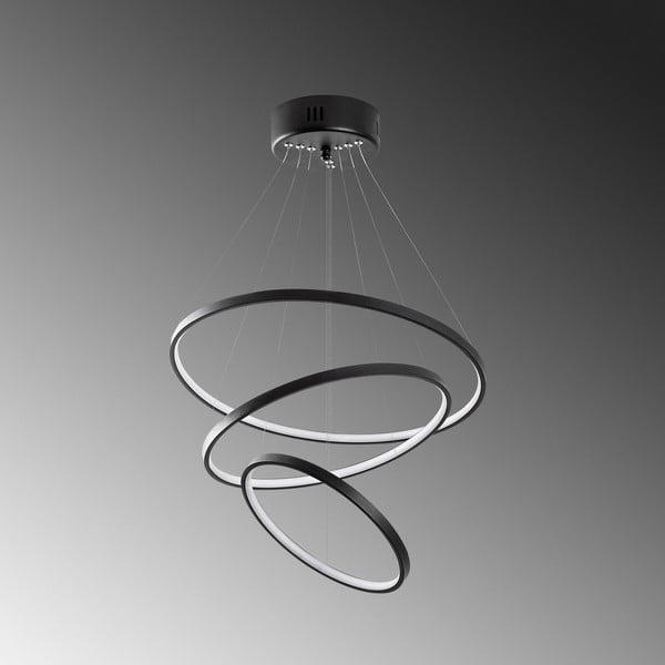 Kabantis šviestuvas juodos spalvos LED ø 50 cm Simit – Opviq lights-image-3