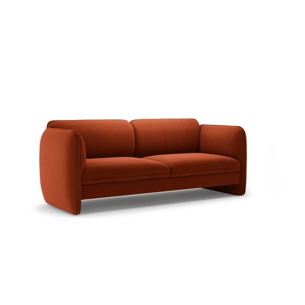 Raudonos plytų spalvos sofa iš velveto 204 cm Georgia – Micadoni -image-2