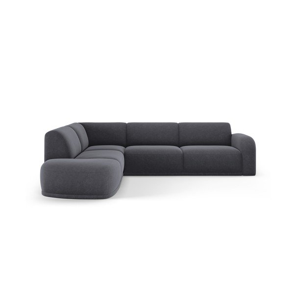 Iš velveto kampinė sofa pilkos spalvos Erin – Micadoni Home