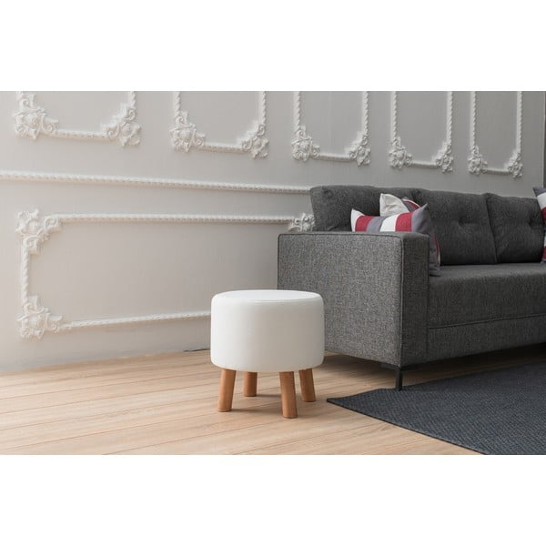 Pufas baltos spalvos Silindir – Balcab Home-image-1