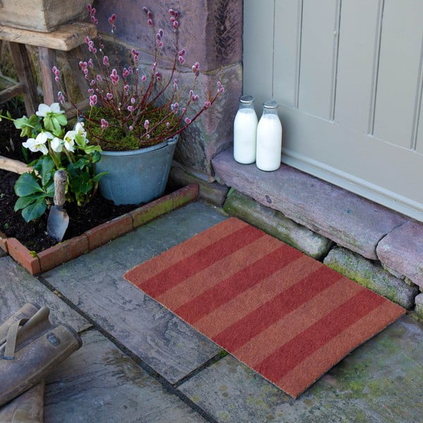 Iš kokoso pluošto grindų kilimėlis 40x60 cm Pink Stripe – Artsy Doormats-image-3