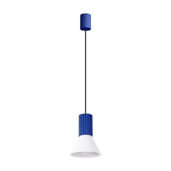 Mėlynos spalvos iš metalo kabantis šviestuvas ø 14 cm Niru – Sollux