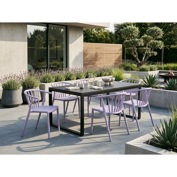 Levandų spalvos plastikinė sodo kėdė Capri – Bonami Essentials-image-4
