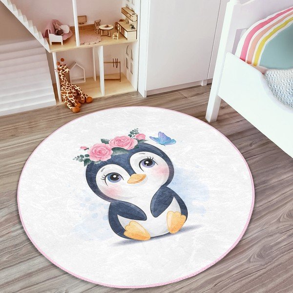 Vaikiškas kilimas baltos spalvos ø 100 cm Comfort – Mila Home-image-3