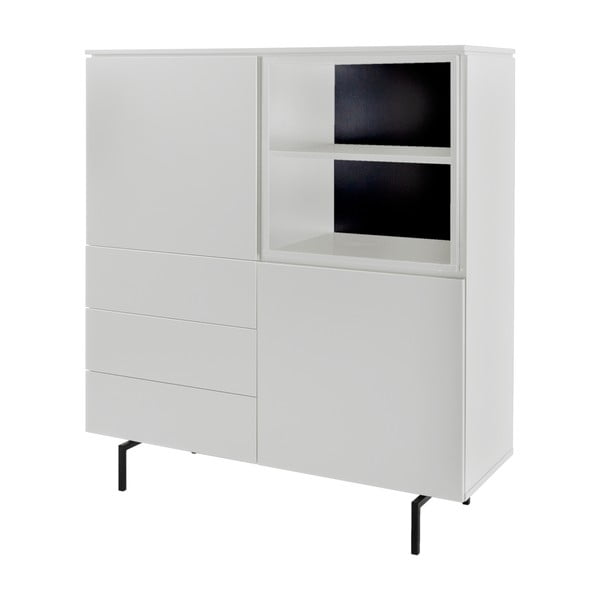 Aukšta šoninė spintelė baltos spalvos 120x133 cm Plain – Tenzo-image-1