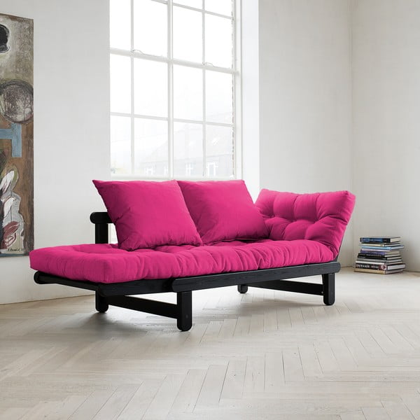 Sofa "Beat", juoda/rožinė