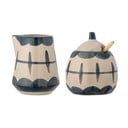 Akmens masės pieno ąsočių ir cukrinių rinkinys Allium - Bloomingville