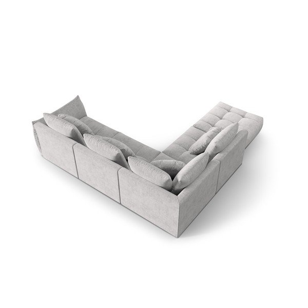 Kampinė sofa šviesiai pilkos spalvos (su kairiuoju kampu/„L“ formos) Bloom – Micadoni Home-image-3