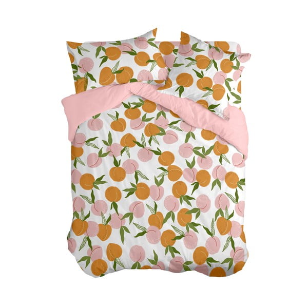 Viengulis antklodės užvalkalas oranžinės spalvos/rožinės spalvos 140x200 cm Peach fruits – Aware