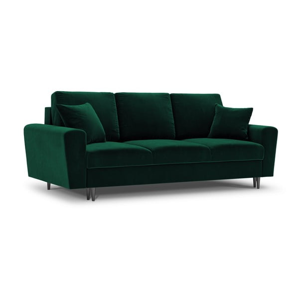 Žalios spalvos iš velveto sulankstoma/su sandėliavimo vieta sofa 235 cm Kyoto – Cosmopolitan Design-image-1