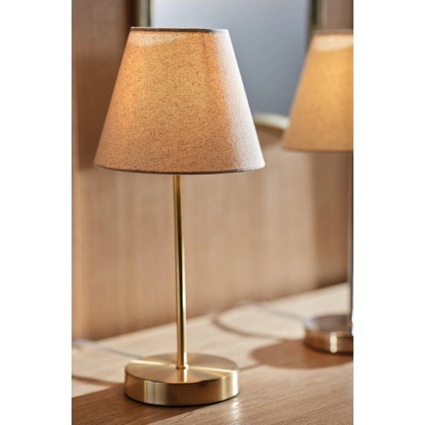 Smėlio spalvos/žalvario spalvos iš tekstilės stalinis šviestuvas (aukštis 39 cm) Lasse – Jotex-image-1