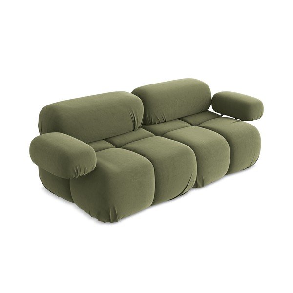 Šviesiai žalios spalvos iš velveto sofa 190 cm Lokua – Makamii-image-1