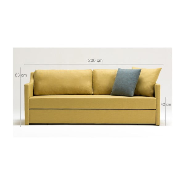 Geltona trijų vietų sofa "Balcab Home Doty-image-4