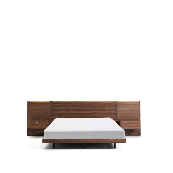 Rudos spalvos iš beržo masyvo dvigulė lova su lovos grotelėmis 160x200 cm Norlen – Kave Home-image-3