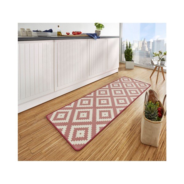 Rožinis virtuvės kilimas Hanse Home Loop Diamond, 67 x 180 cm-image-1