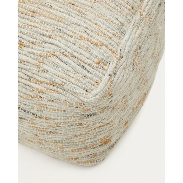 Smėlio spalvos iš vilnos pufas Selise – Kave Home-image-1