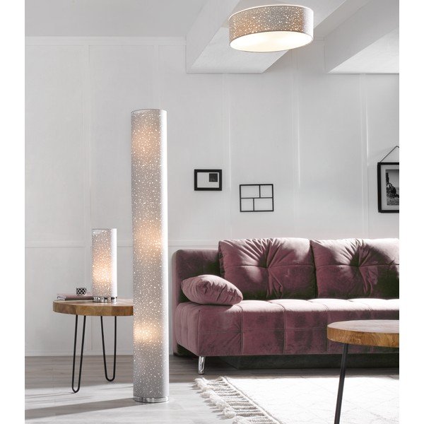 Stalinis šviestuvas pilkos spalvos (aukštis 35 cm) su tekstiliniu gaubtu Thor – Fischer & Honsel-image-3