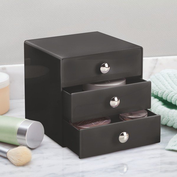 Juodas trijų stalčių dėklas iDesign Drawer-image-1